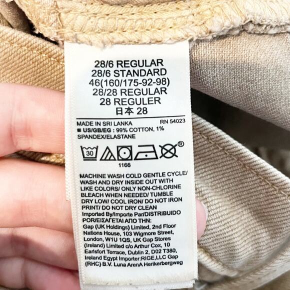 GAP '90s Loose Mid Rise Relaxed Straight Leg Jeans Sand Khaki Tan 28 / 6 - Picture 4 of 7